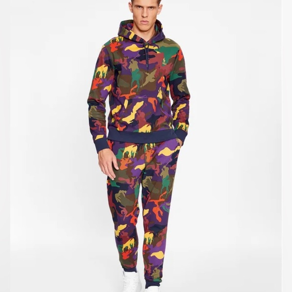 Men’s Polo Ralph Lauren Camouflage print Hoodie And Sweatpants Tracksuit 2XL